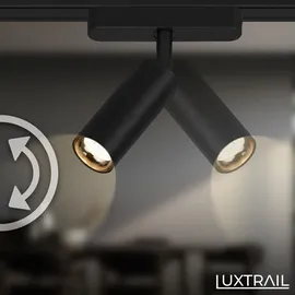 Briloner Luxtrail Komplettset, 6x LED Spots, Lampen, Schwenkbar, Lichtschienensystem Decke, Strahler Schiene, Deckenlampe, Deckenleuchte, Spotlight, 3m, Schwarz