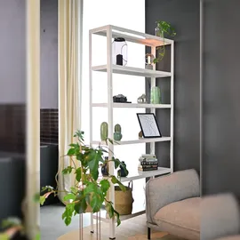 SCHULTE Regalwelt Steck- Büroregal mit 6 PowerMAX Fachböden, 65 kg Tragkraft, 200x100x30 cm (HxBxT), weiß, Lagerregal, Werkstattregal, Kellerregal, Garagenregal, Metallregal