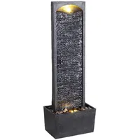 Teamson Home Gartenbrunnen, Schwarz, Kunststoff, Stein Optik, 22x98x34 cm,