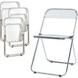 [en.casa] Klappstuhl Pornainen 4er Set Transparent