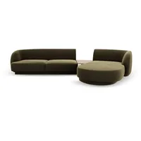 Micadoni Sofa Miley, modular mit Recamiere 3-Sitzer grün