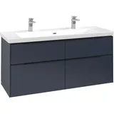 Villeroy & Boch „Subway 3.0“ für Schrankwaschtisch 127,2 × 42,9 × 47,8 × 47,8 cm in 4 Auszüge, Waschbecken mittig, mittig