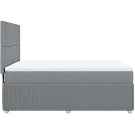 vidaXL Boxspringbett mit Matratze Hellgrau 140x200 cm Stoff
