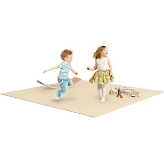 Ehrenkind Spielmatte Krabbelmatte Pro, rutschfeste Babymatte, Spielmatte (Exzellenter Schutz beim Spielen & Toben, Warm, isolierend & weich, 160x160 cm), Extra dick und soft, Made in Germany, Oeko-Tex 100, Spielmatte Baby beige 160 cm x 160 cm