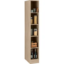 Regal KOCHSTATION "KS-Wien", braun (eiche sonoma), B:30cm H:200cm T:55cm, Spanplatte, Regale, Küchenschrank Hochschrank, 30 cm breit, mit Fächern