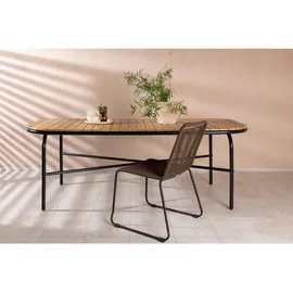 VCM Holmbeck Gartentisch 200 x 90 x 75 cm Schwarz/Akazie