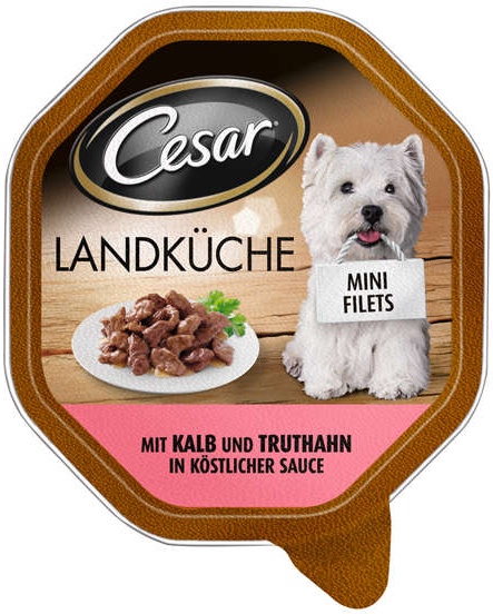 Cesar Hunde-Nassfutter Landküche  mit Kalb und Truthahn in köstlicher Sauce 150 g