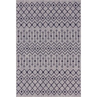 Myflair Teppich »Outdoor Crosses«, rechteckig, Flachgewebe, Rauten Muster, In- und Outdoor geeignet, 87663123-0 hellgrau/blau 4 mm