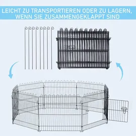 PawHut Welpenauslauf Freilaufgehege 71x61 cm Schwarz
