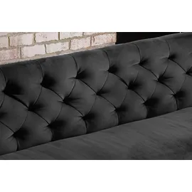 KAWOLA Sitzbank CHARME Velvet Schwarz 166 x 85 x 68 cm