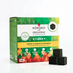 McBrikett - Kokoko Cubes 8kg - Premium Grillbriketts aus Kokosnussschalen