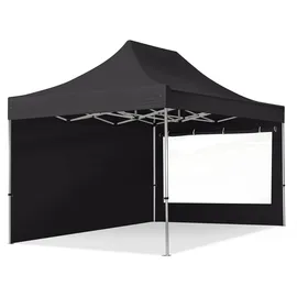 TOOLPORT Faltpavillon 3 x 4,5 m inkl. 2 Seitenteile Schwarz