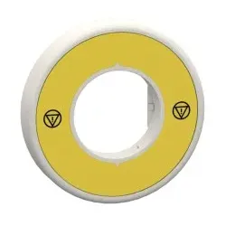 Schneider Electric ZBY9W2B140 Beleuchtbares Schild für Not-Aus/Not-Halt, 1 LED rot, 24V, ohne Text mit Symbol