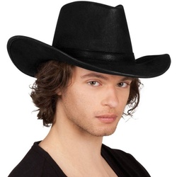 Boland Kostüm Cowboyhut Rinderbaron, Großer Westernhut für echte Cowboys schwarz