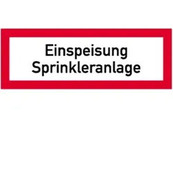 Schild Einspeisung Sprinkleranlage, Alu, 297x105 mm
