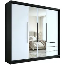 A&J MöbelLand Drehtürenschrank VIVO 200 x 215 x 59,5 cm Schwarz