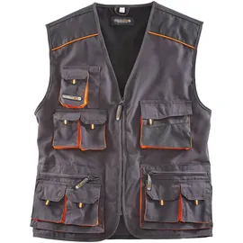 Terratrend Weste Gr.48 dunkelgrau/schwarz/orange