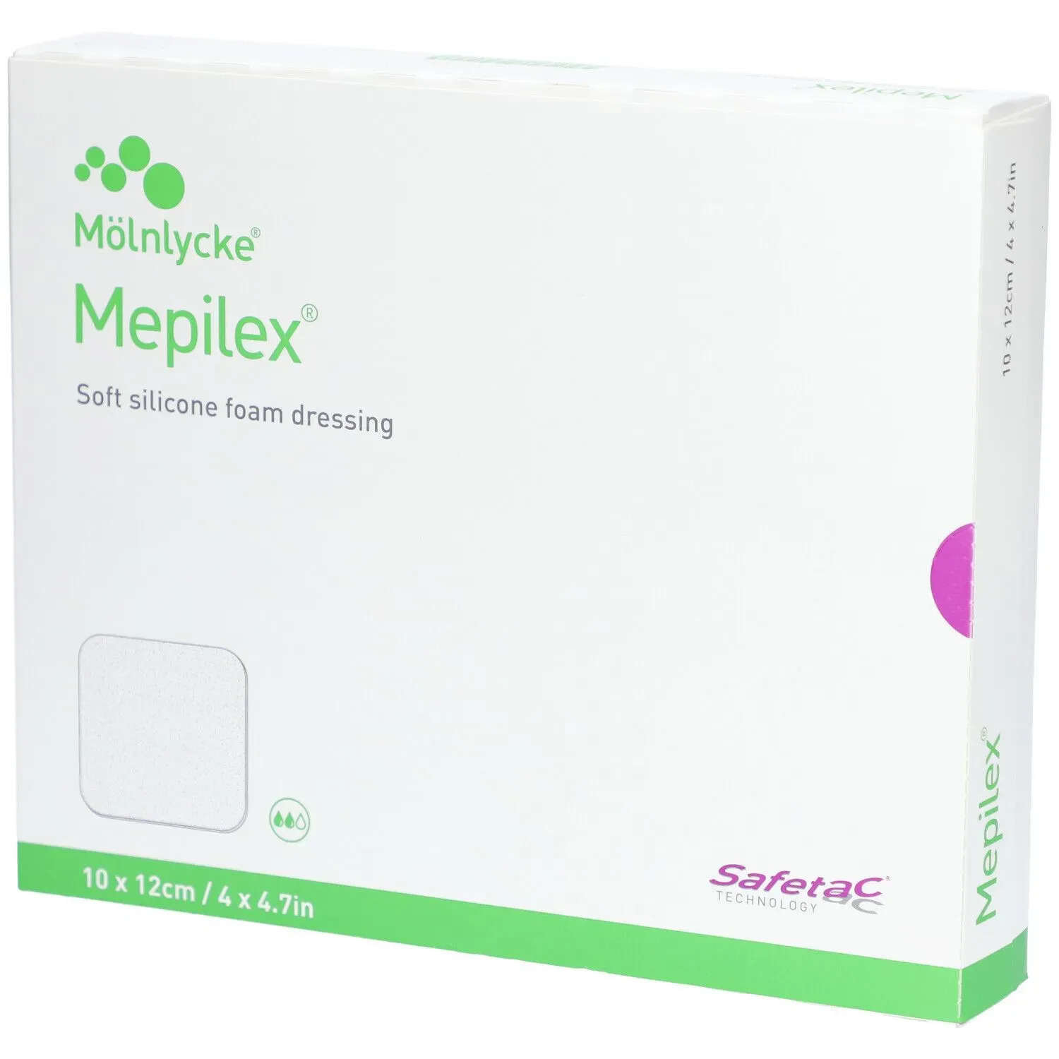 Mölnlycke® Mepilex® Transfer Safetac - Drainierender Schaumstoffverband 10 x 12 cm