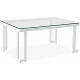 KONSIMO® Gartentisch TRIGLO Gartentisch, handgefertigt, hergestellt in der EU, Modern, gehärtetes Glas weiß