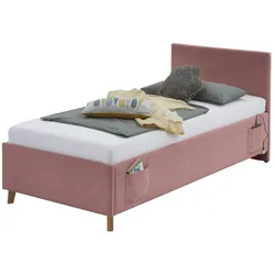 Polsterbettgestell mit USB-Anschluss  ¦ rosa/pink ¦ Maße (cm): B: 100 H: 90