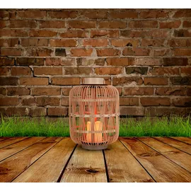 NÄVE LED Dekolicht "Korbinian", beige (natur), 1, Ø 23,5cm H: 32,5cm, 1 Stk., Leuchten, Rattankorb natur mit Griff inkl. 1x LED-Kerze warmweiß, Timer, IP20