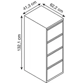 BISLEY Hängeregistraturschrank 41,3 x 62,2 x 132,1 cm weiß
