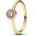 163554C01 Damen-Ring Runder Pavé Heiligenschein Goldfarben 60/19 1