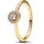 Pandora 163554C01 Damen-Ring Runder Pavé Heiligenschein Goldfarben, 60/19,1