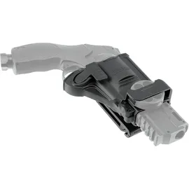 T4E Holster aus Polymer, für T4E HDR 50, mit Aufnahme für Ersatztrommel, Gürtelbreite einstellbar, Gewicht 154g, schwarz