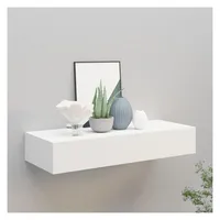vidaXL Wandregal mit Schublade 60 x 23,5 x 10 cm Weiß