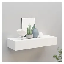 vidaXL Wandregal mit Schublade 60 x 23,5 x 10 cm Weiß