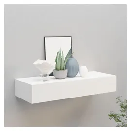vidaXL Wandregal mit Schublade 60 x 23,5 x 10 cm Weiß