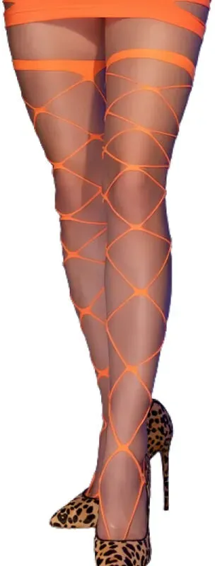 CHILIROSE  CR 4706 Cabaret Strumpfhose S/M - Orange