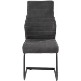 pro.com international Schwingstuhl JULIAN, Dunkelgrau - Schwarz - Mikrofaser - Metall - Waagrechte Rückensteppung