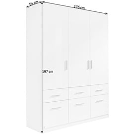 Rauch BLUE Kleiderschrank Celle 136 x 197 cm Dekor Weiß