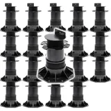 XPOtool Set 20x Stelzlager Terrassen, 2700kg, 137-215mm, höhenverstellbare Stellfüße für Terrassendielen, Platten und Planken