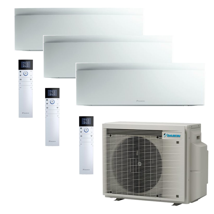 DAIKIN Emura3 MultiSplit-Klimaanlage | 3xFTXJ25AW | Mattweiß | 3x 2,5kW