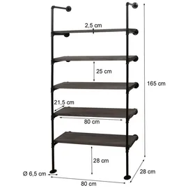 MCW MCW-C45 Standregal 165 x 80 x 28 cm Grau-Braun