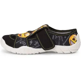 Ladeheid Kinder Hausschuhe LARW005 (Schwarz Lächeln, 26 EU) - Schwarz - 26