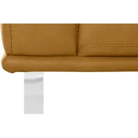 W.Schillig 2-Sitzer W.SCHILLIG "montanaa elegant und edel, bequem, Federkernunterfederung", gelb (kurkuma z69), B:192cm H:78cm T:94cm, Sofas, mit Metallkufen in Chrom glänzend, Breite 192 cm