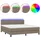 vidaXL Boxspringbett mit Matratze & LED Taupe 180x200 cm Stoff
