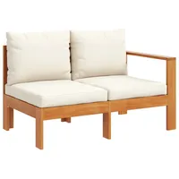 vidaXL Gartensofa mit 1 Armlehne 2-Sitzer Massivholz Akazie