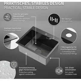 ML-Design Edelstahl Küchenspüle Einbauspüle mit Ablaufgarnitur