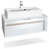 Vladon Waschbeckenunterschrank Aloha 96 x 36 x 51 cm Braun