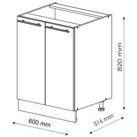 Vicco Küchenunterschrank Fame-Line 60 cm ohne Arbeitsplatte