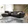 KAWOLA Ecksofa Leder 4-Sitzer Schwarz