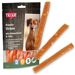 Trixie PREMIO Cheese Chicken Stripes, Hundeleckerli mit Hühnchen und Käse, 100g