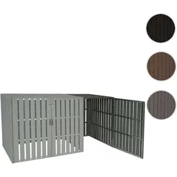 XL 1er-/2er-WPC-M√olltonnenverkleidung Erweiterung HWC-J28, M√olltonnenbox, Metall Holzoptik ~ grau