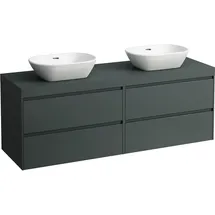 Laufen LANI Waschtischplatte verkehrsgrau inklusive Unterschrank, 1 Ausschnitt links und rechts, 1570x495x580mm, H4055941122661,