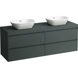 Laufen LANI Waschtischplatte verkehrsgrau inklusive Unterschrank, 1 Ausschnitt links und rechts, 1570x495x580mm, H4055941122661,